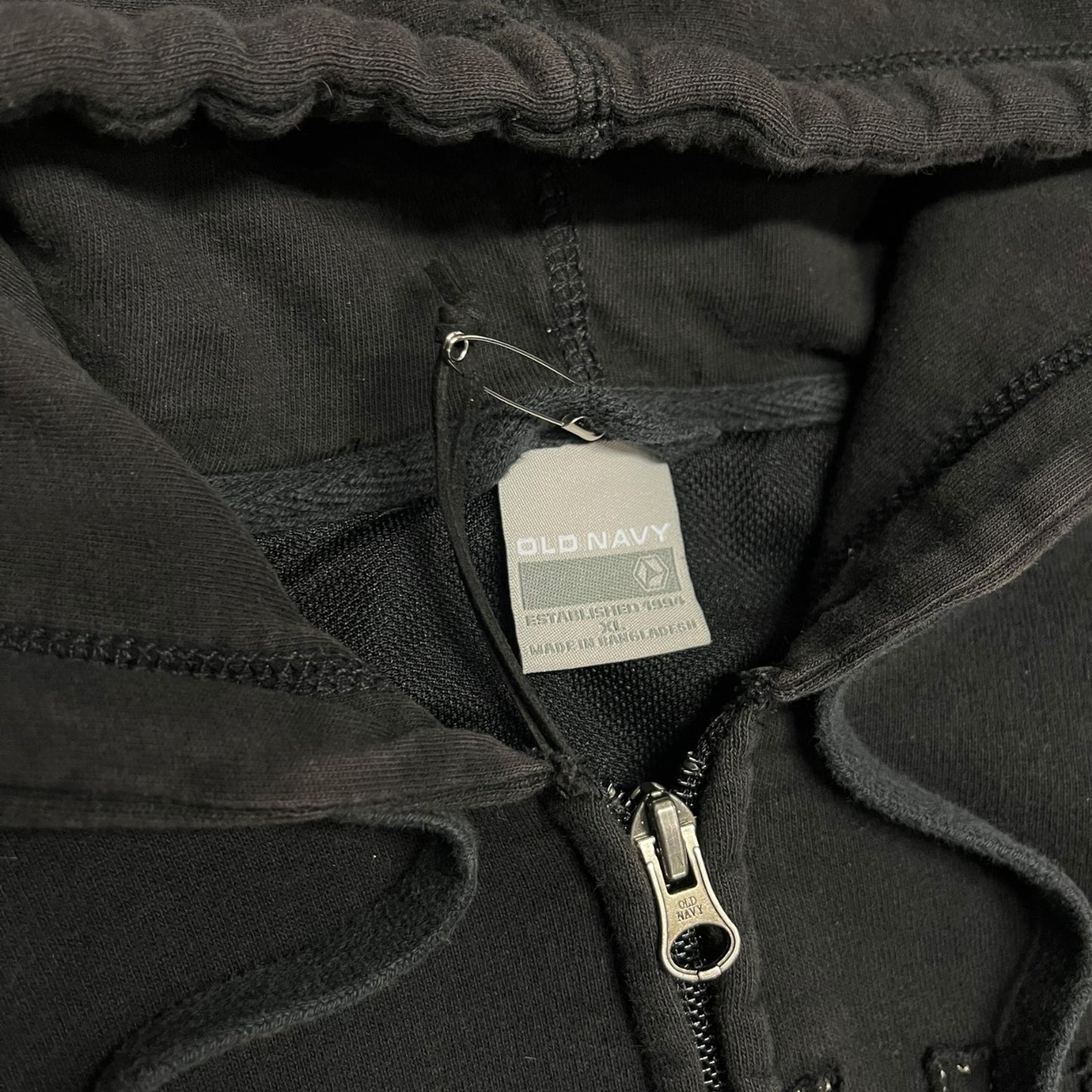 Y2K Old Navy Embroidered Spell Out Zip Up Hoodie