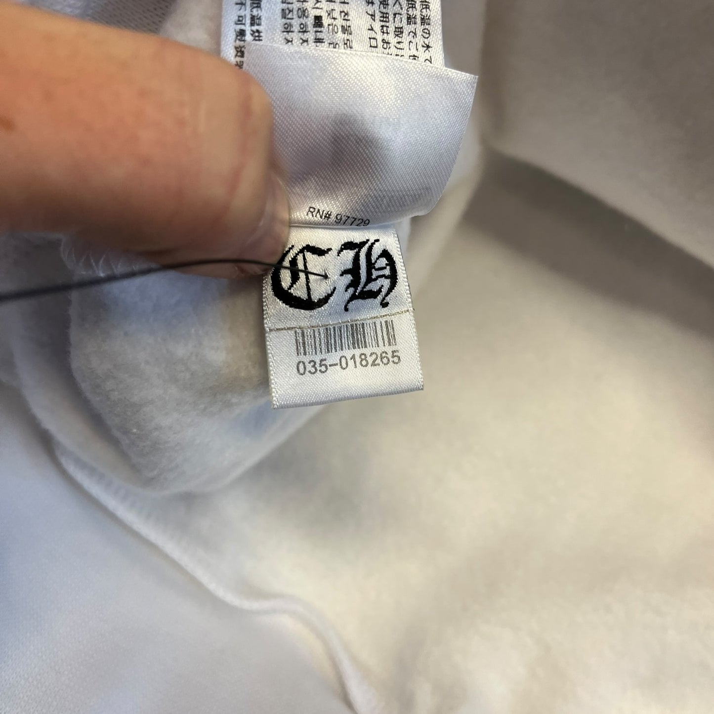 Chrome Hearts Spell Out Sleeve White Hoodie