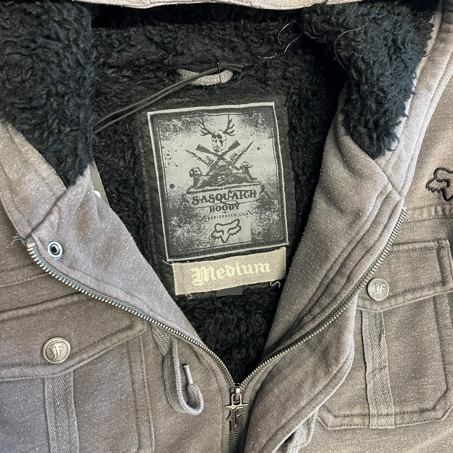 Y2K Grey Fox Racing Zip Up Sweatshirt
