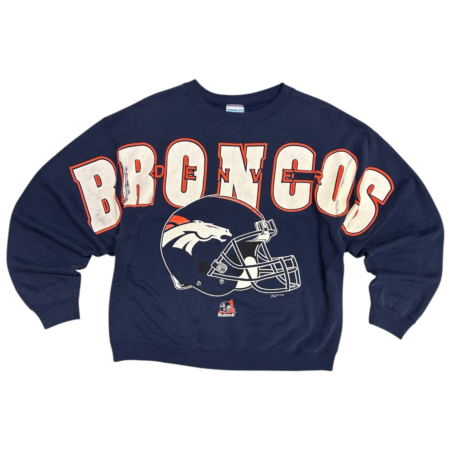 Vintage 1997 Broncos Sleeve Spell Out Sweatshirt