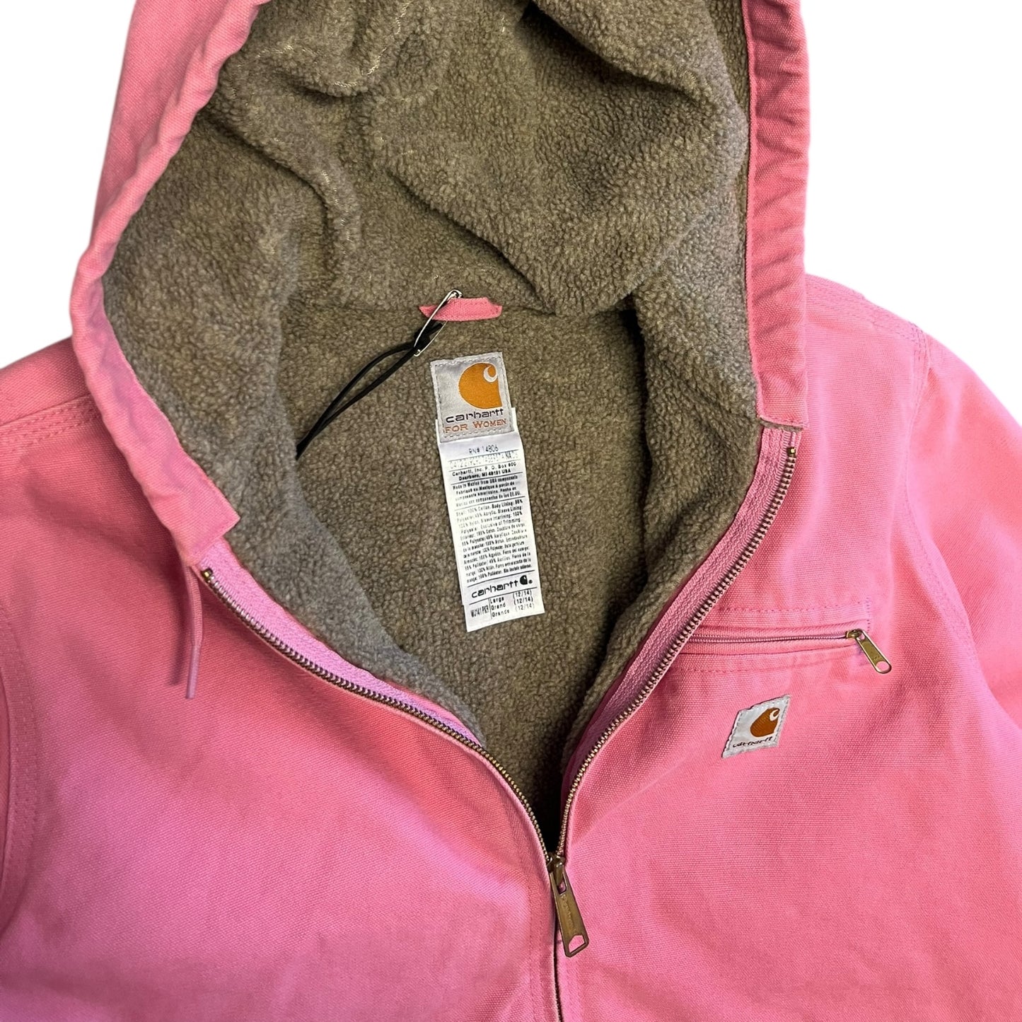 Woman’s Carhartt ‘WJ141 PKR’ Pink Hooded Detroit Jacket