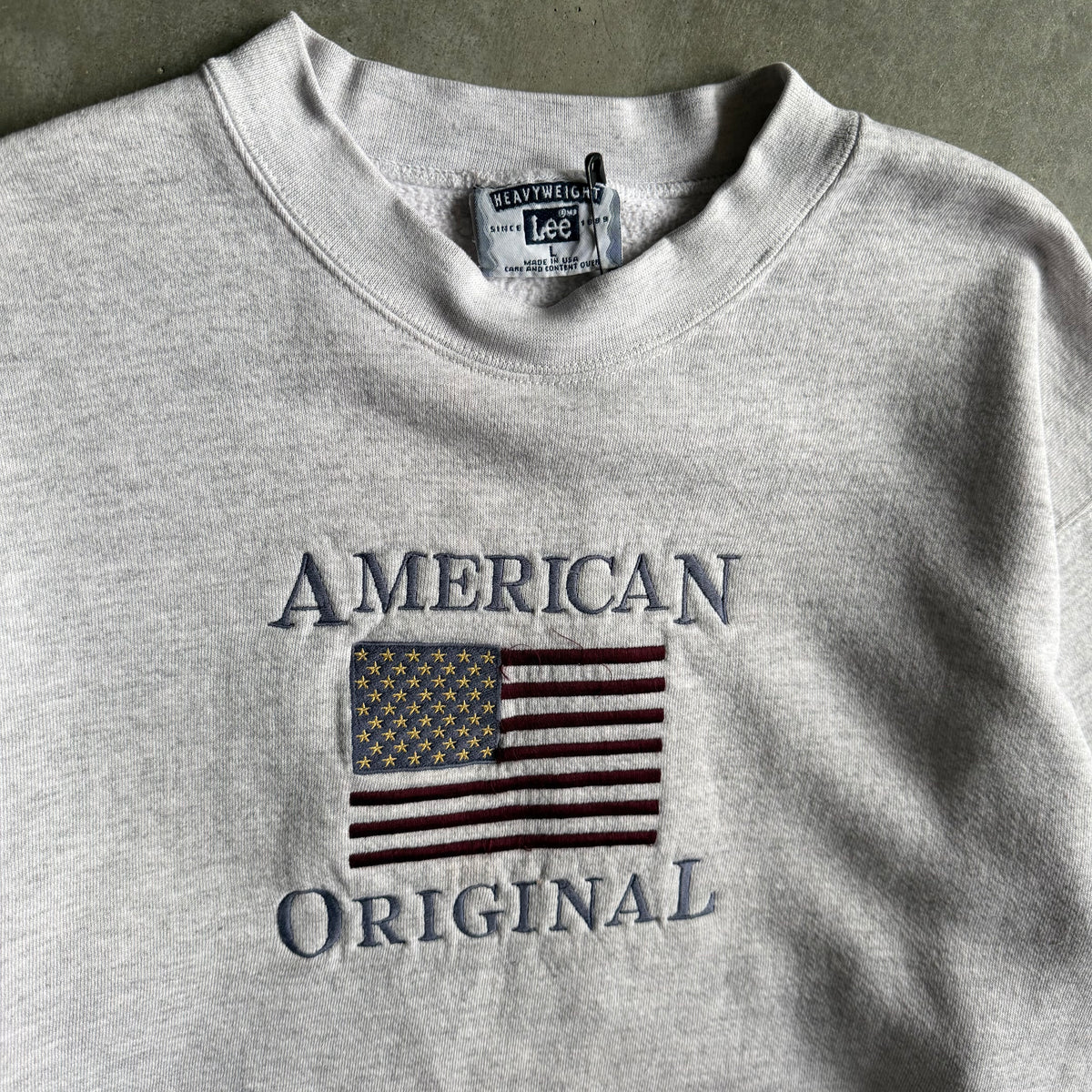 Vintage Lee “American Original” Embroidered Flag Sweatshirt