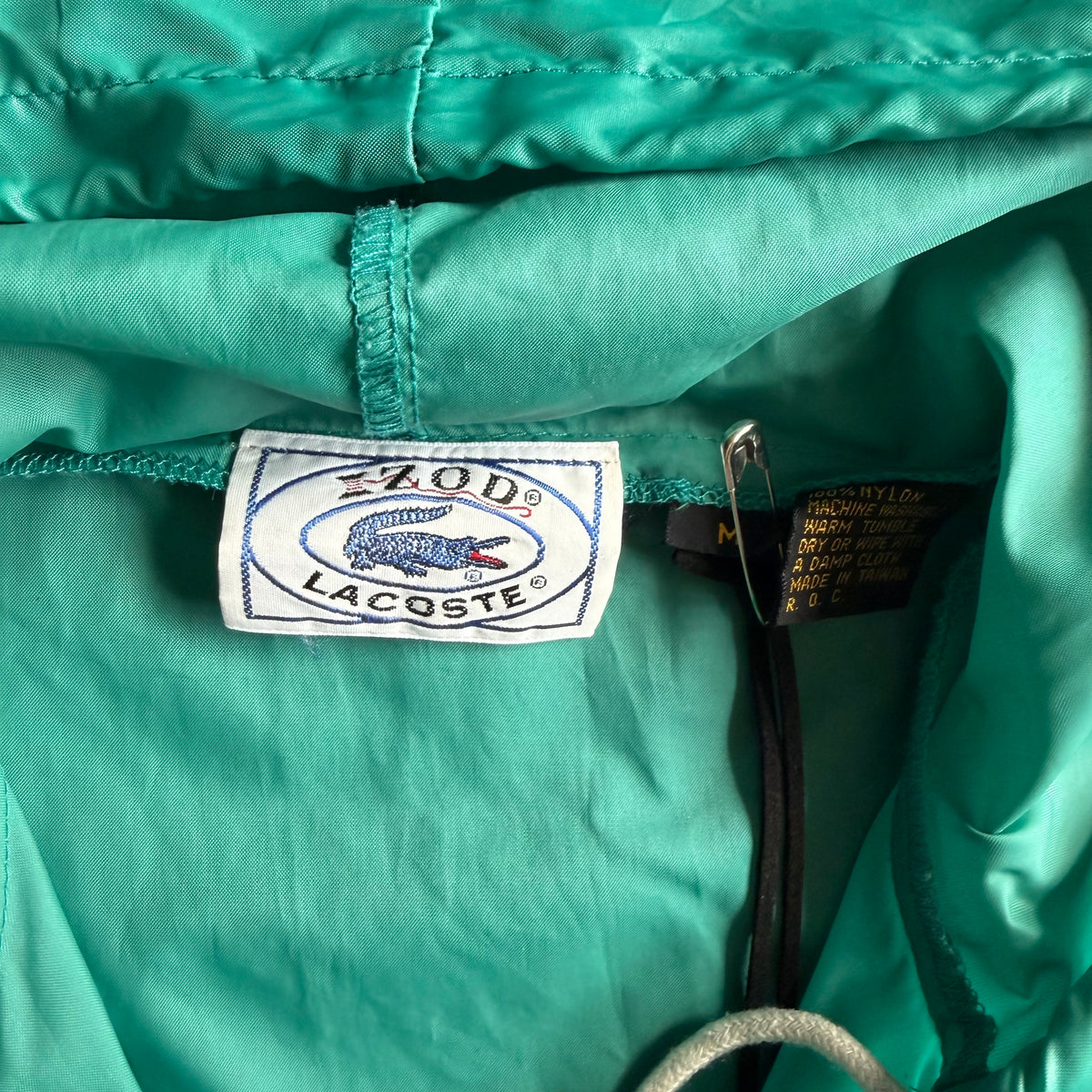 Y2K Lacoste Teal Windbreaker