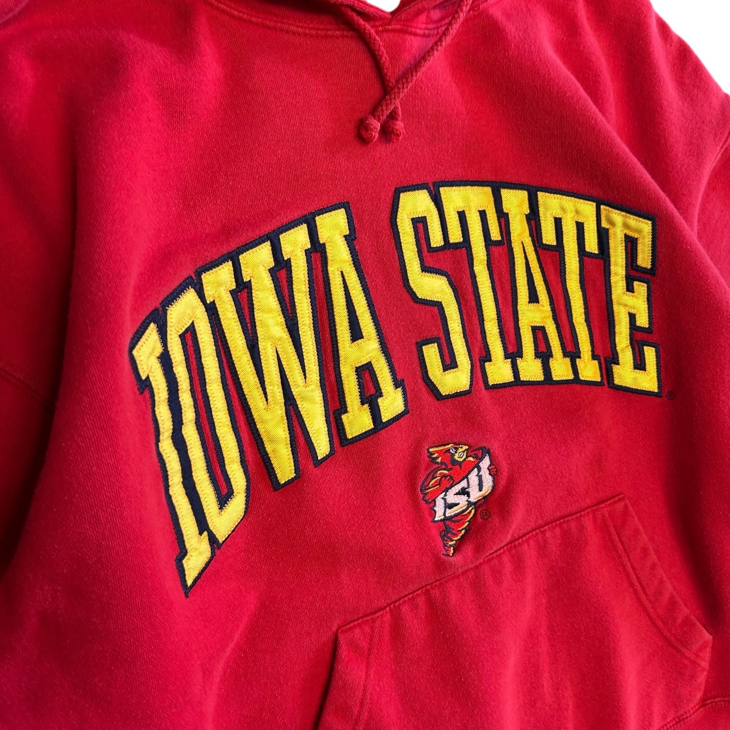 Y2K Iowa State Yellow Spell-Out Red Hoodie