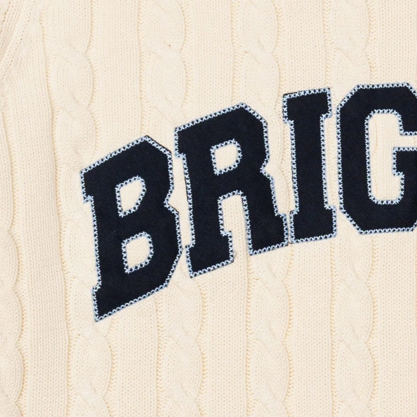 Brigade - Varsity Cable Knit Sweater(White)