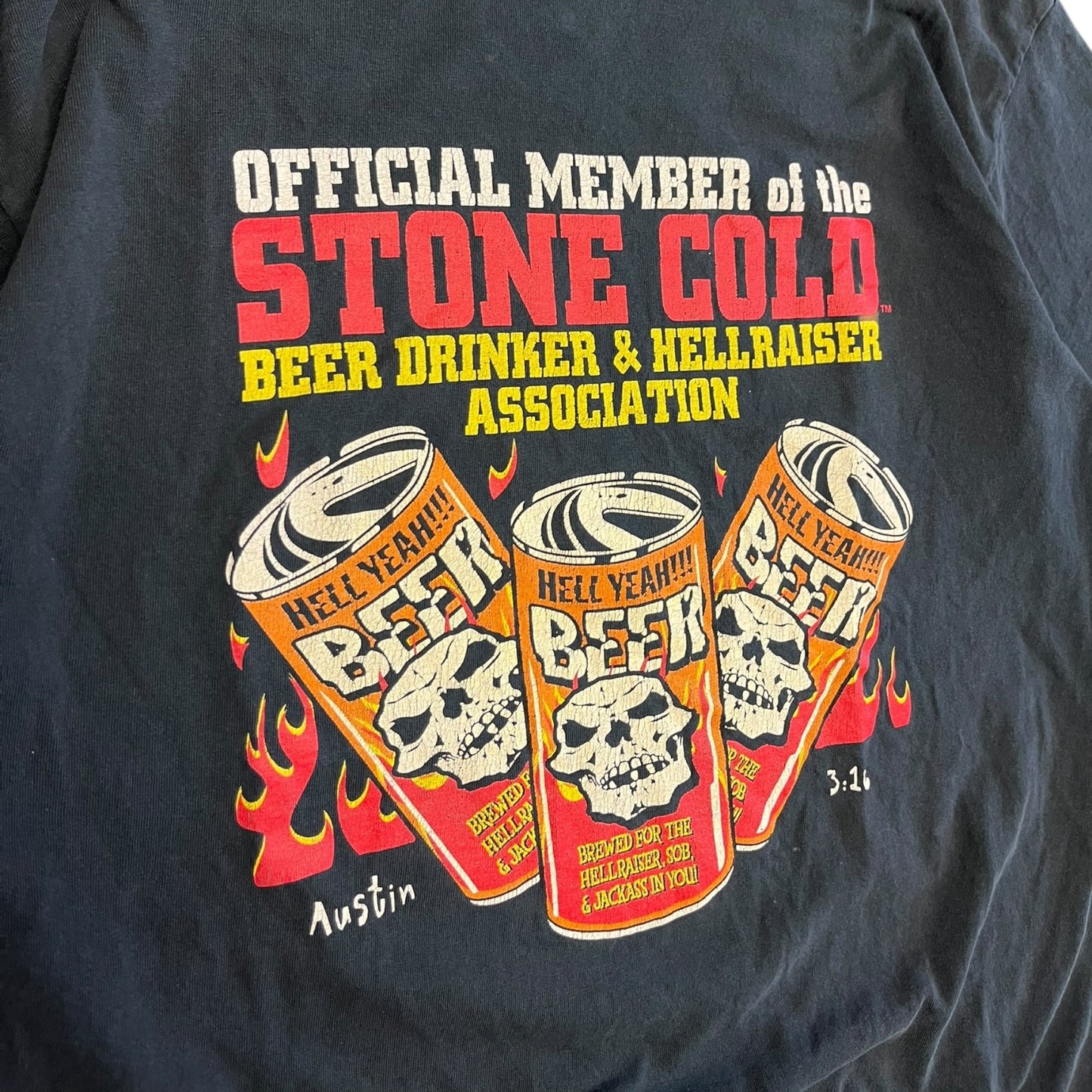 Vintage WWF ‘Official Member’ Stone Cold Black Tee
