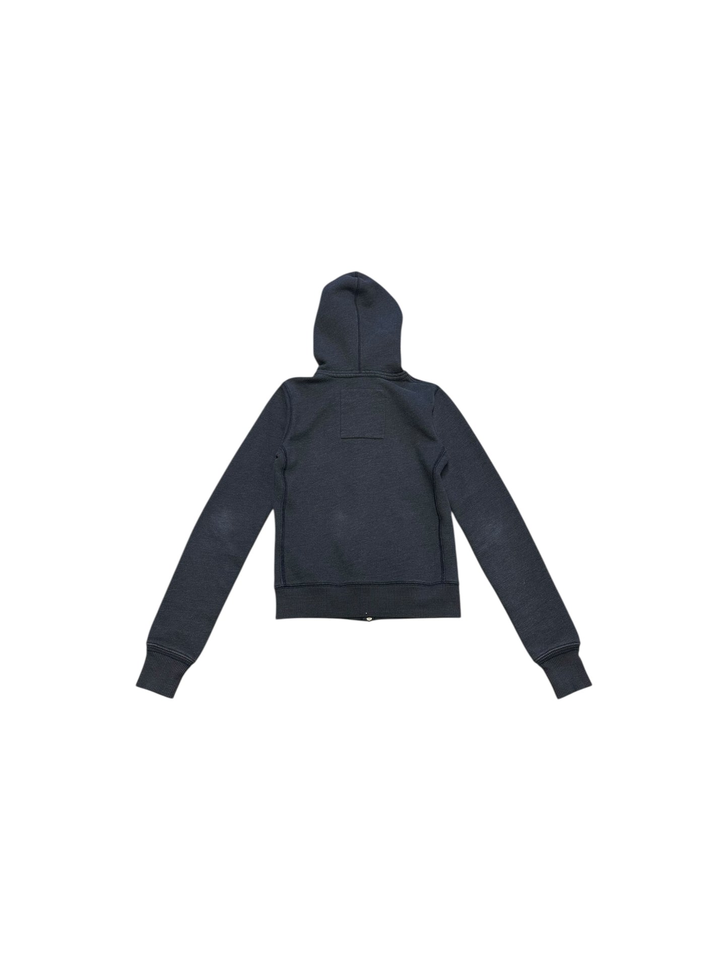 Women’s Y2K Hollister Classic Navy Blue Double Zipper Henley Hoodie