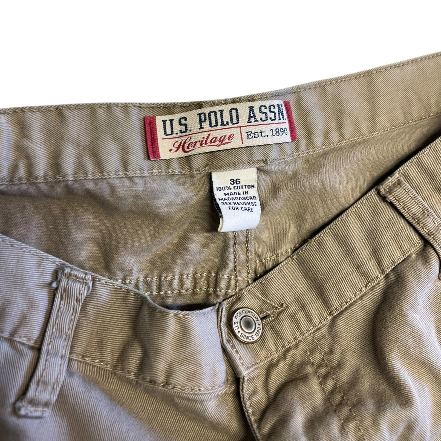 Y2K US Polo Assn Khaki Cargo Shorts