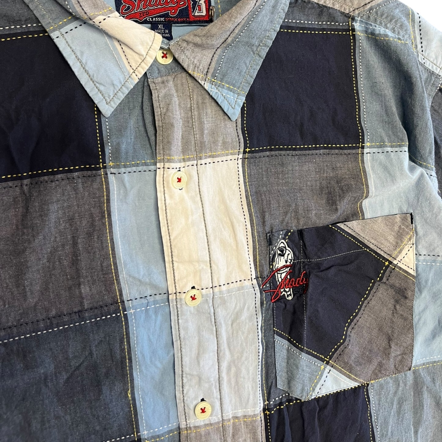 Y2K Shady LTD Patchwork Flannel Shirt
