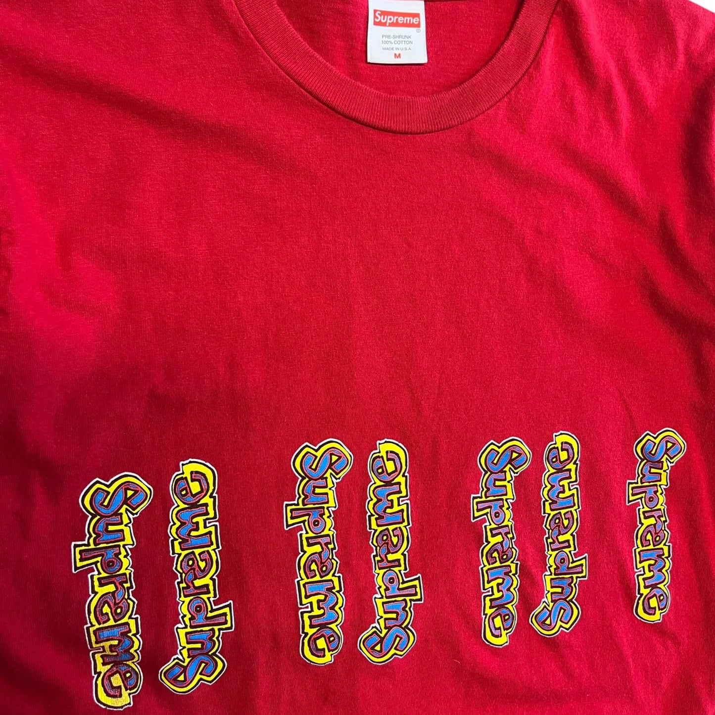 Supreme Red Graffiti Logos Shirt