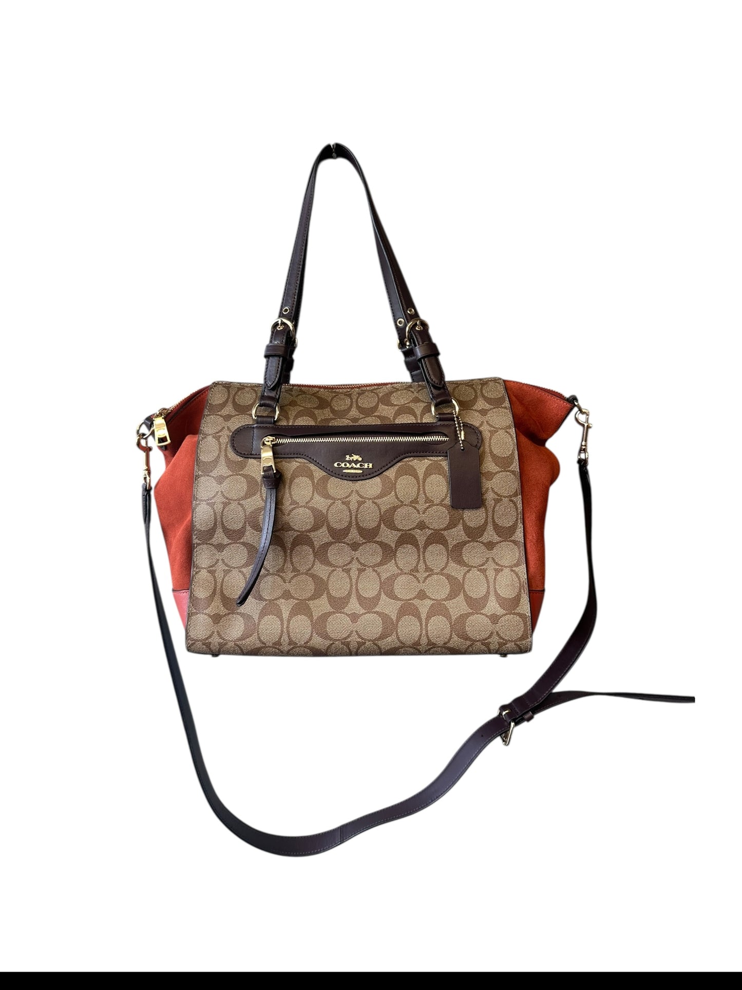 2021 Coach Kleo Carryall in Signature Canvas Khaki/Multi Handbag