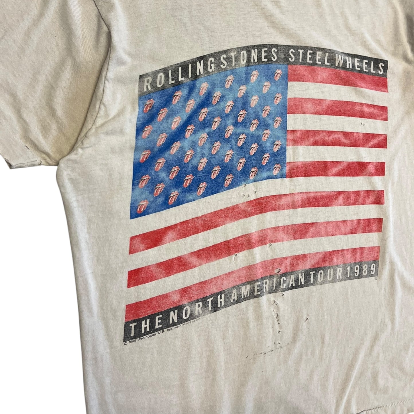 Vintage 1989 Rolling Stones North America Tour Flag T Shirt