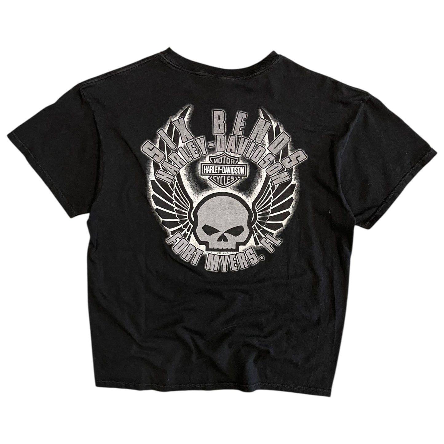 Y2K Harley Davidson Fort Myers Military Women Tee