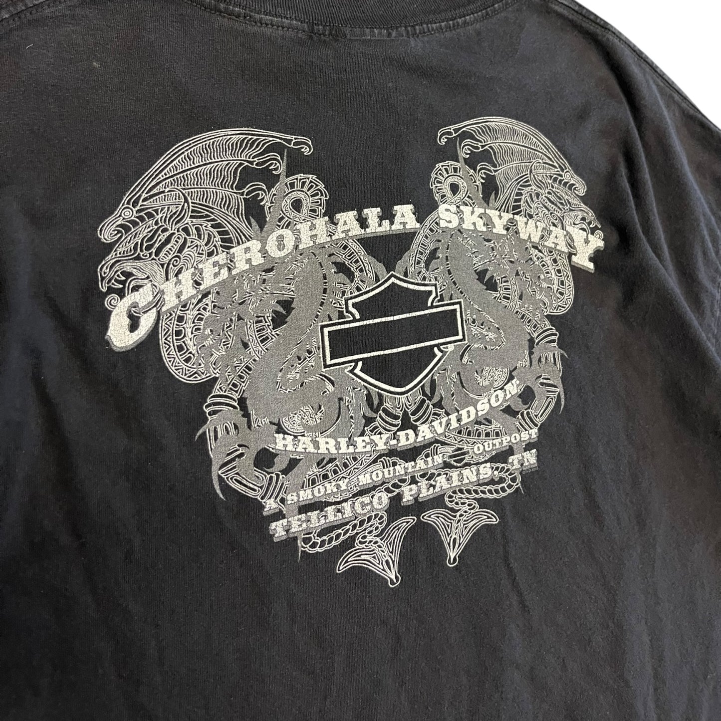 Y2K Cherohala Skyway Orange Bandanna Motorcycle Women Tee