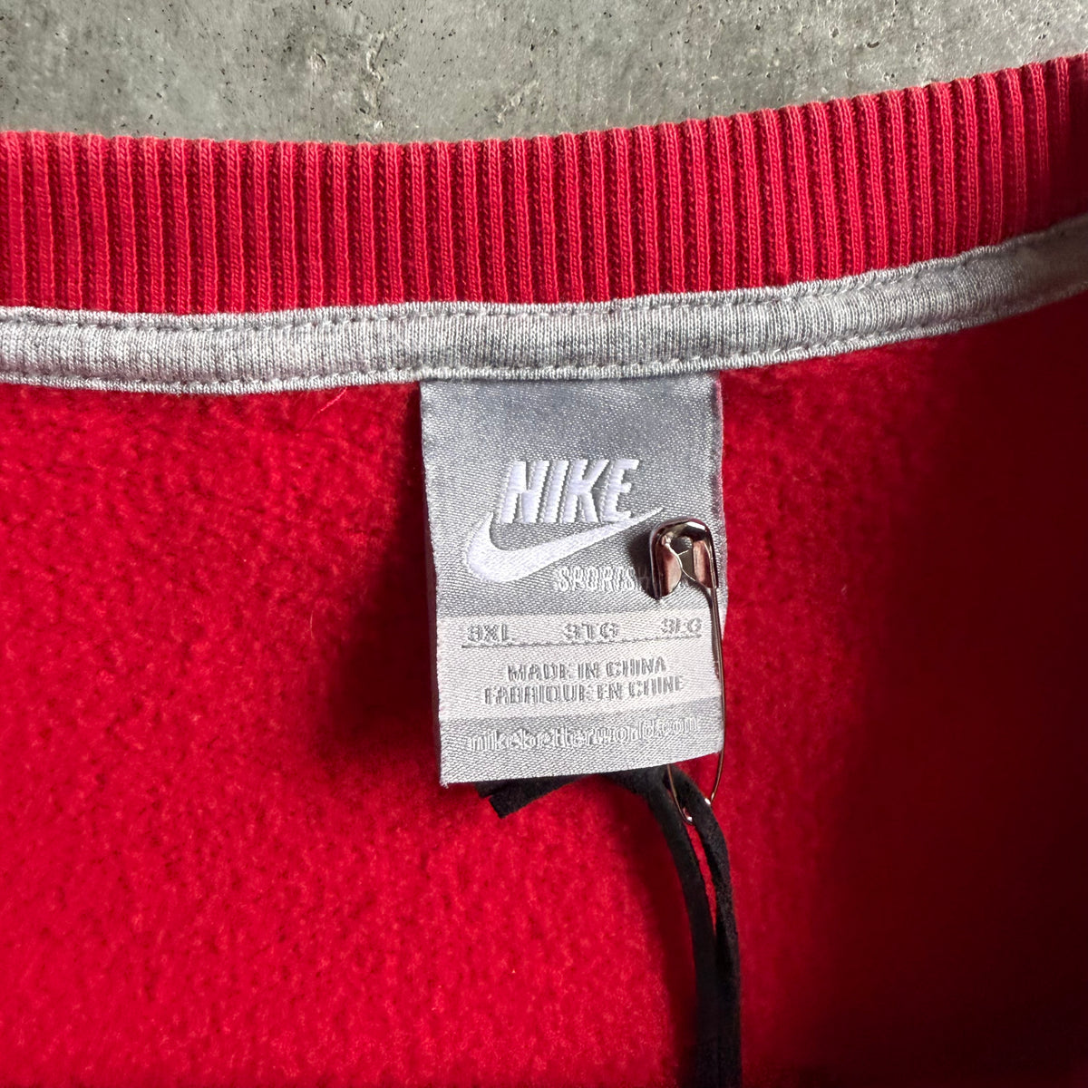 Vintage Nike Spellout Swoosh Red Crewneck Sweatshirt