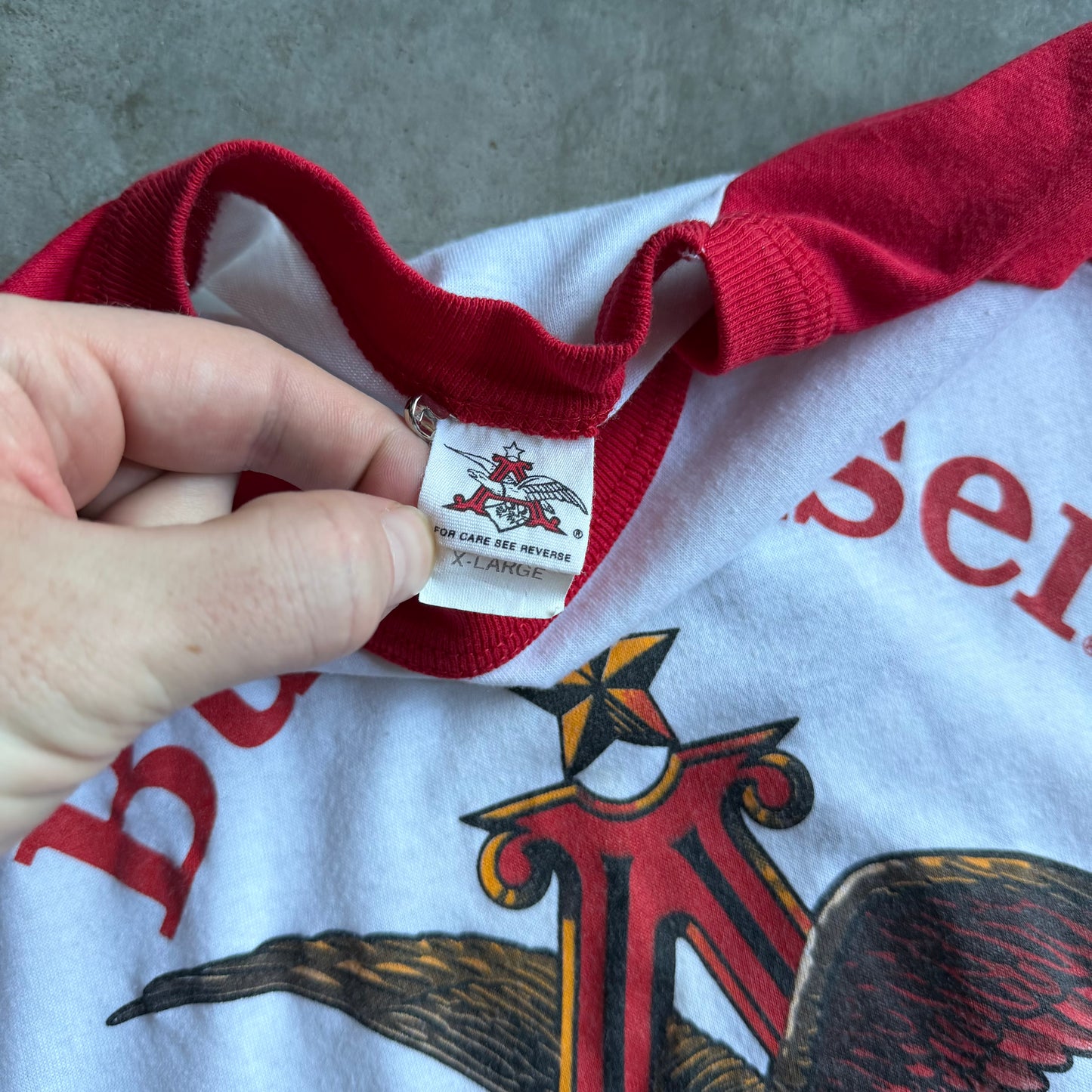 Vintage Budweiser King Of Beers Eagle Raglan Tee