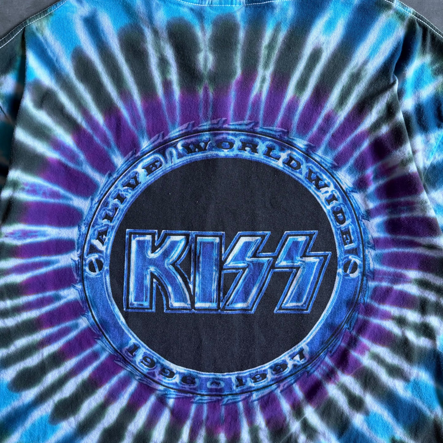 Vintage KISS Rock And Roll Over Tie Dye T Shirt