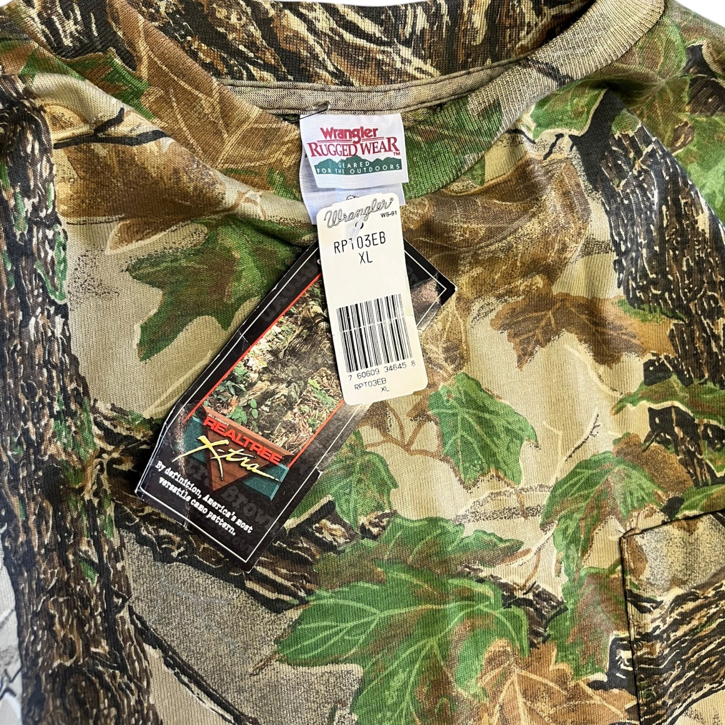 Vintage NWT Wrangler Rugged Wear Camo Long Sleeve