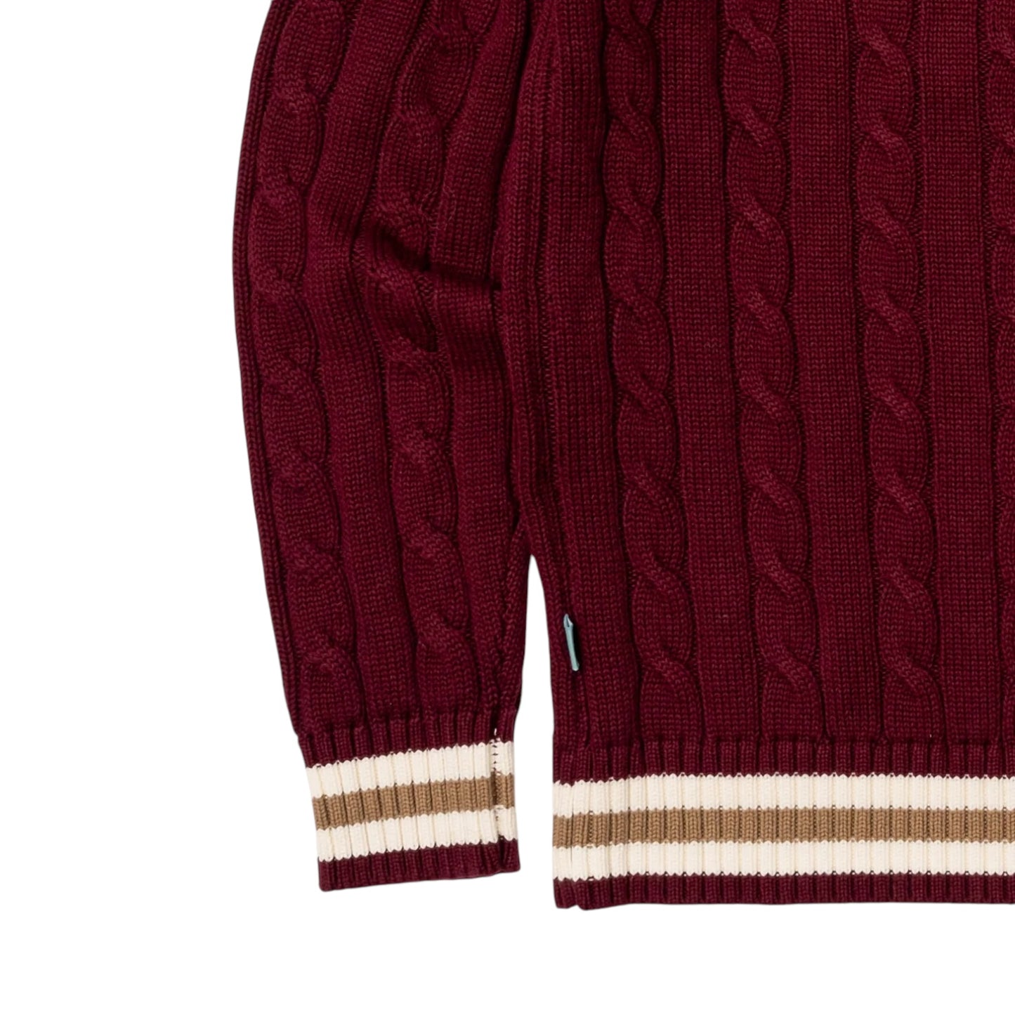 Brigade - Varsity Cable Knit Sweater(Burgundy)