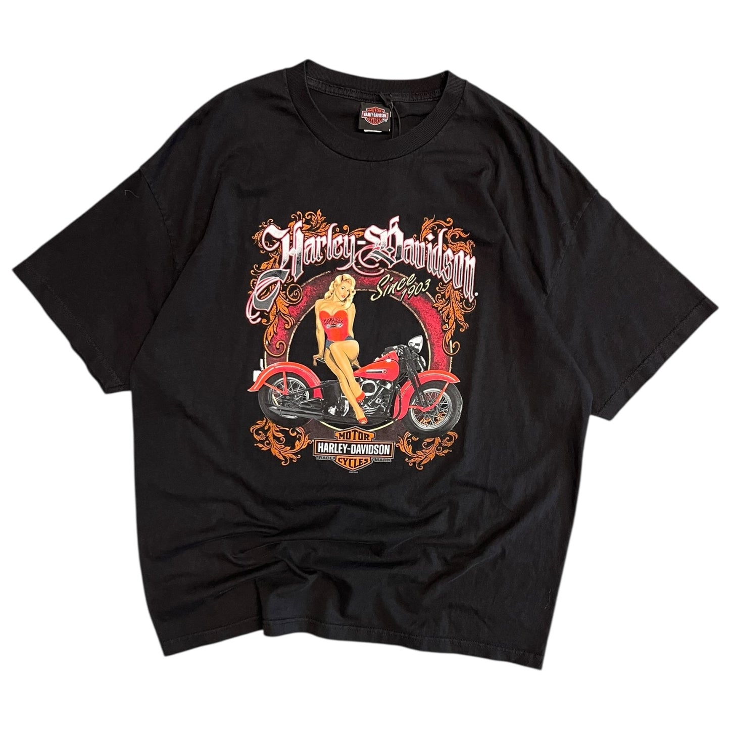 Y2K Harley Davidson Ruby Red Motorcycle Women Tee