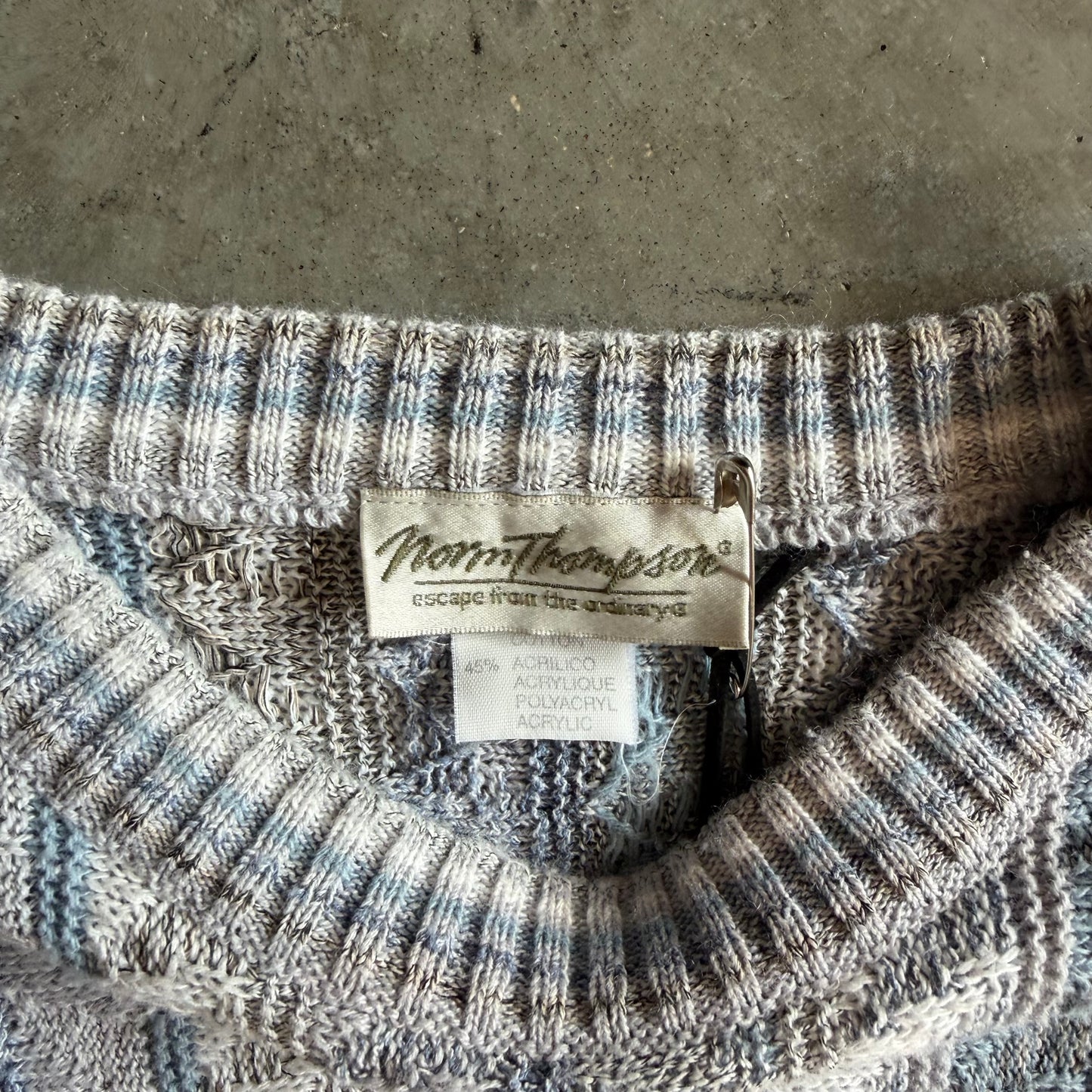 Vintage Norm Thompson Light Blue Triangle Knit Sweater