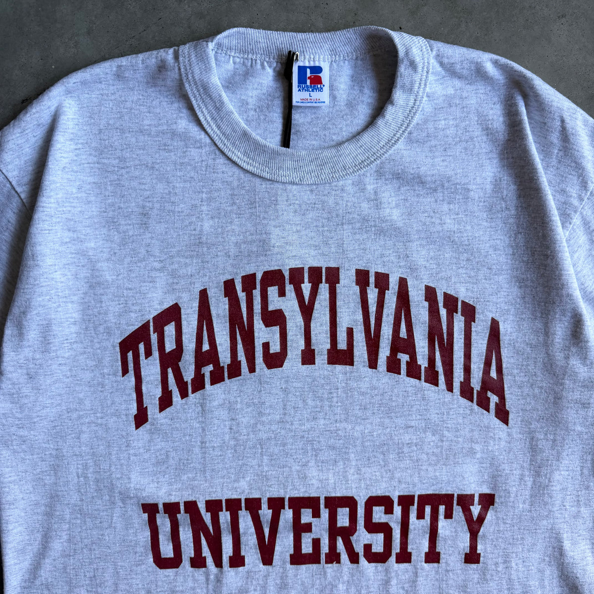Vintage Russell Transylvania University Spell Out T Shirt