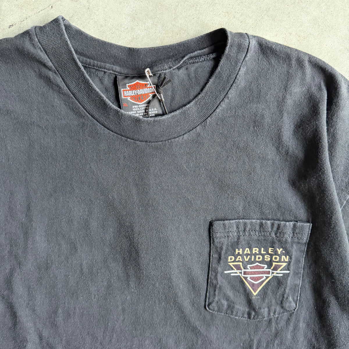 Y2K Donaheu Harley Davidson Chest Pocket Tee