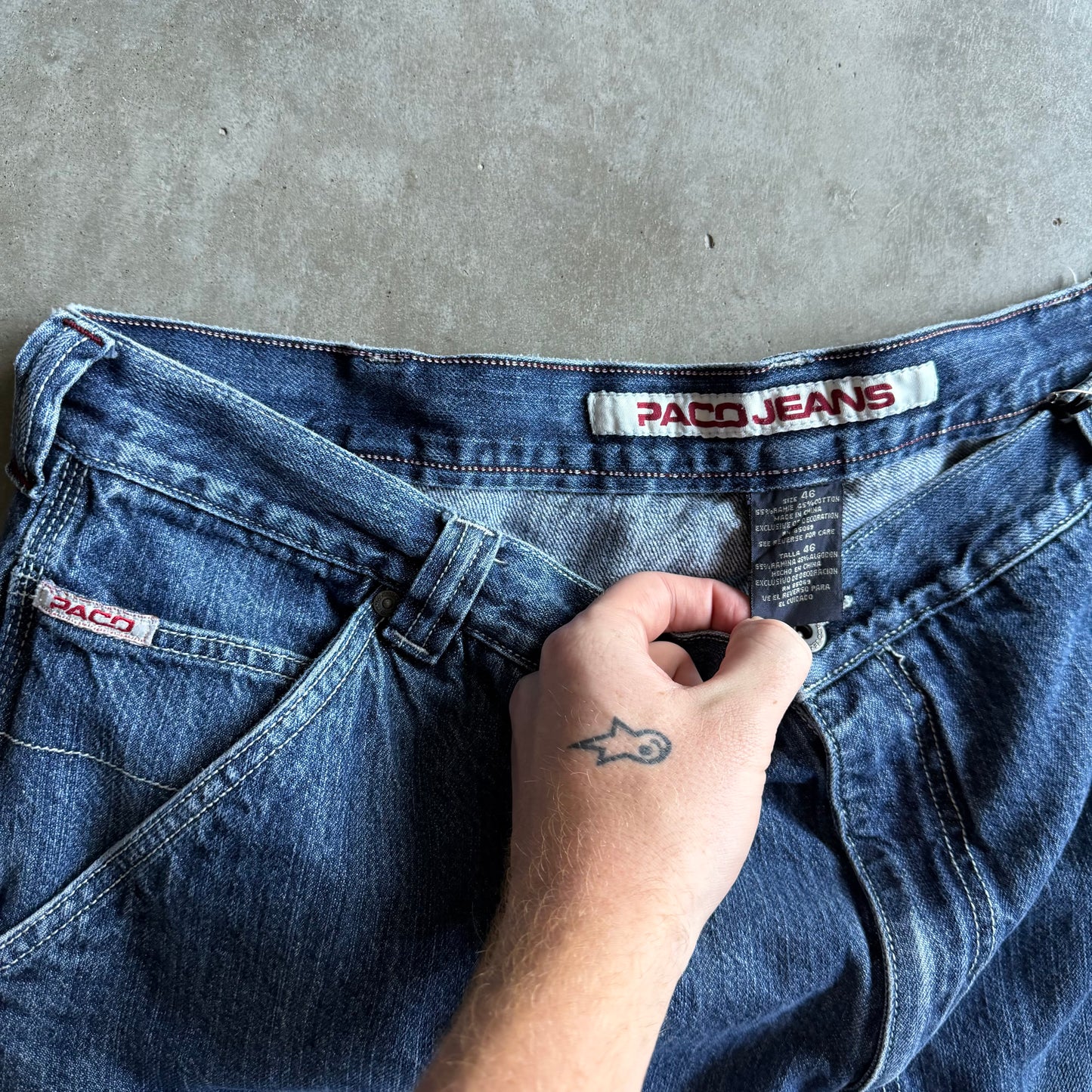Y2K Paco Jeans Dark Blue Wash Jorts