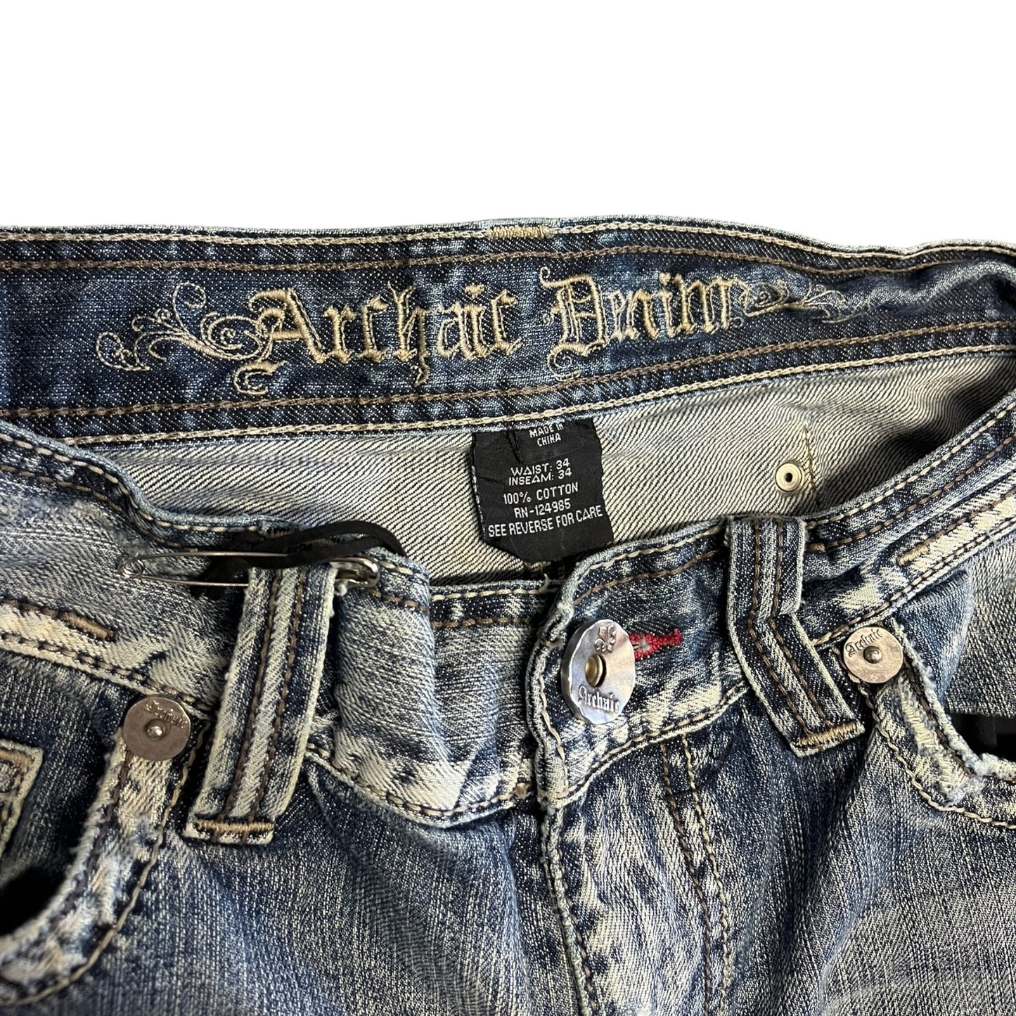 Y2K Archair Denim Studded Pocket Jeans