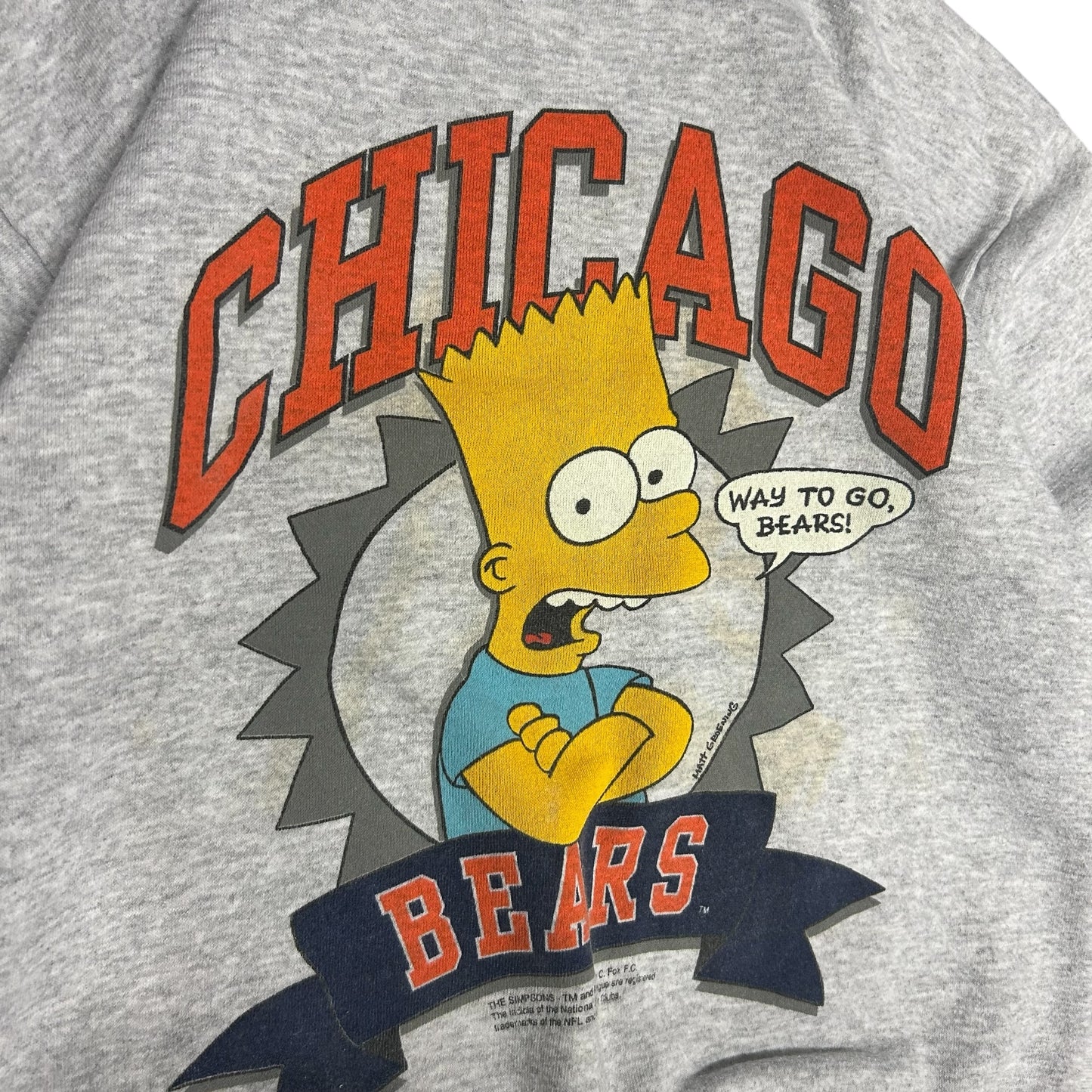 Vintage 1990 Bart Simpson Chicago Bears Sweatshirt