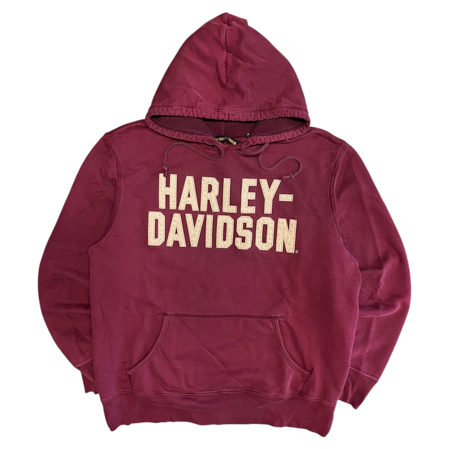 Y2K Harley Davidson Maroon Big Spell-Out Hoodie