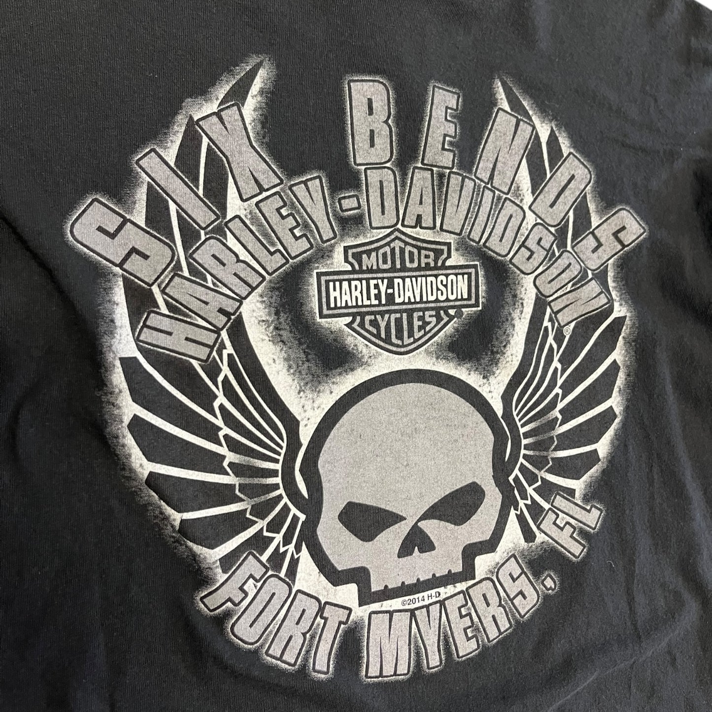 Y2K Harley Davidson Fort Myers Military Women Tee