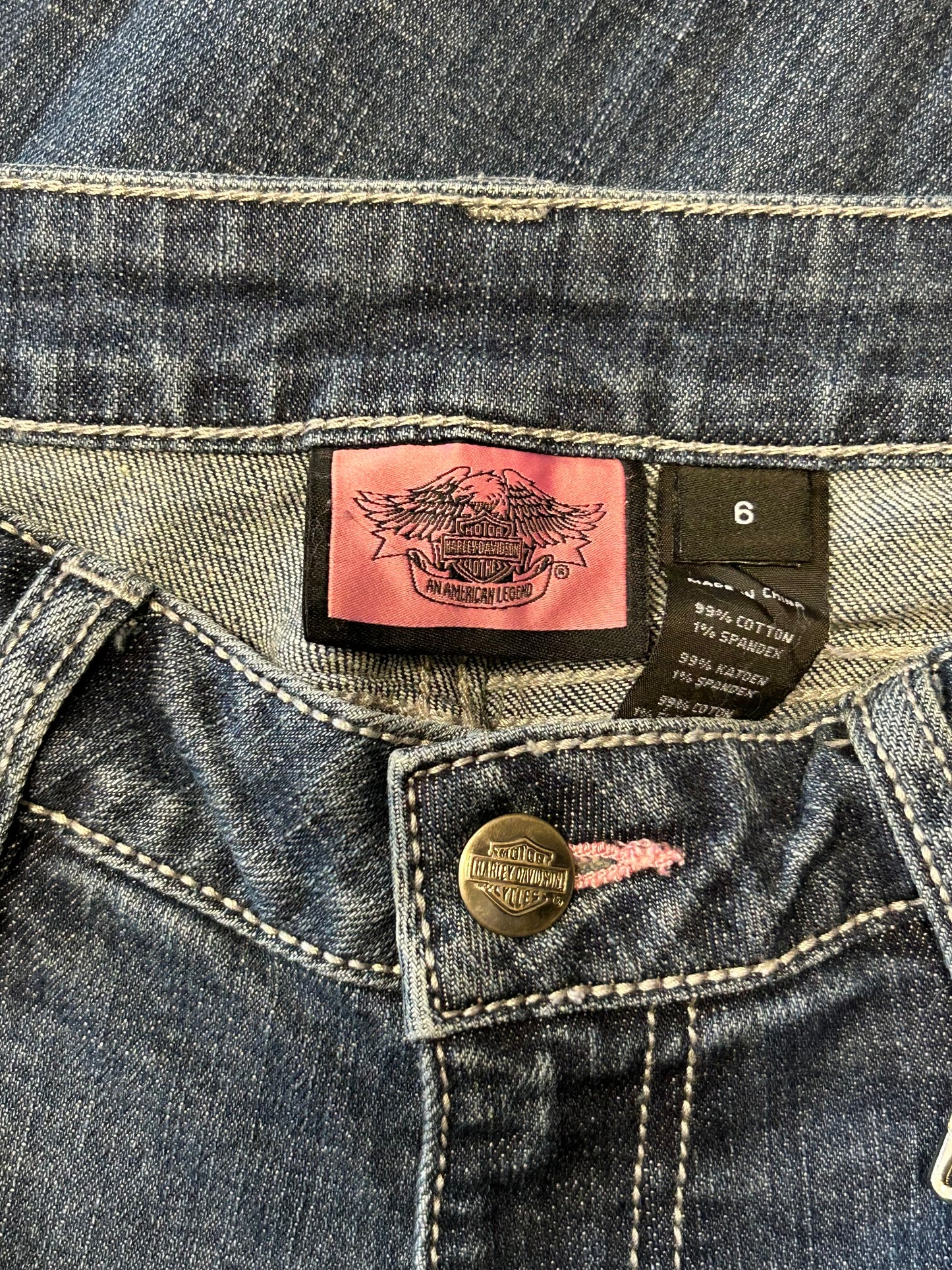 Women’s Y2K Harley Davidson Jeans With Bling