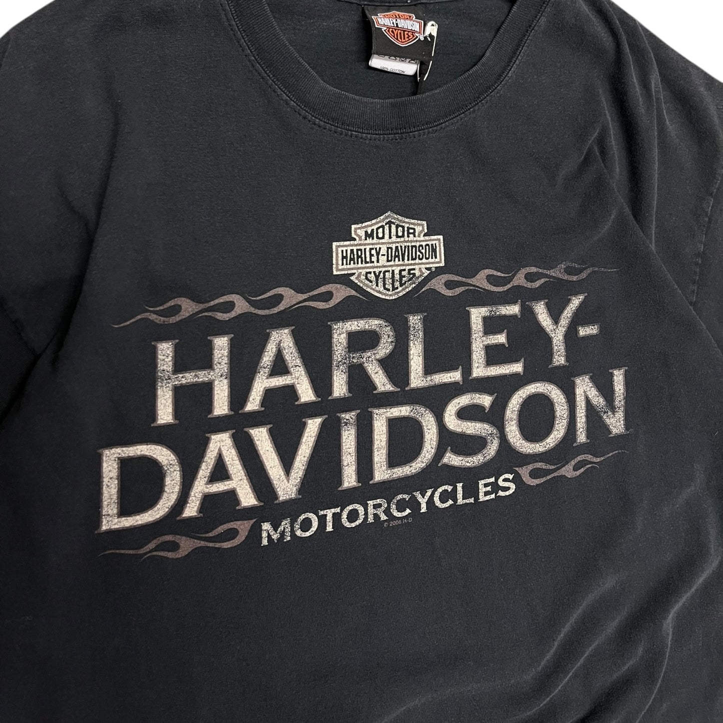 Y2K Harley Davidson Flaming Back Logo Tee