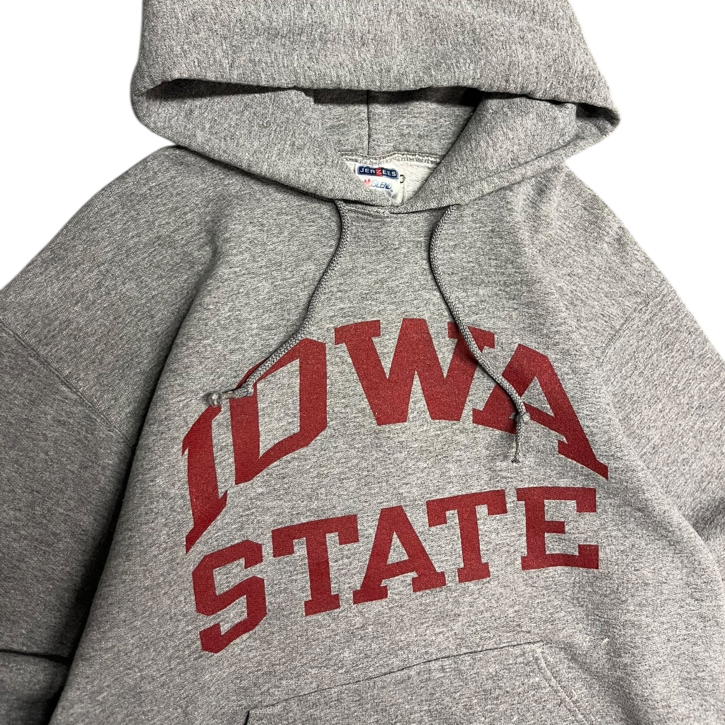 Y2K Iowa State Grey & Red Spell-Out Hoodie