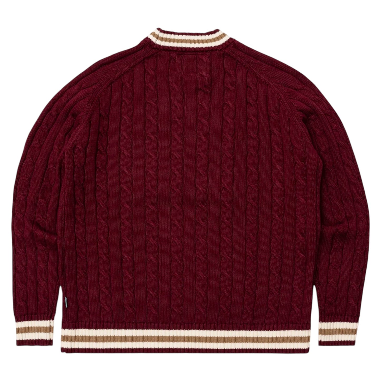 Brigade - Varsity Cable Knit Sweater(Burgundy)