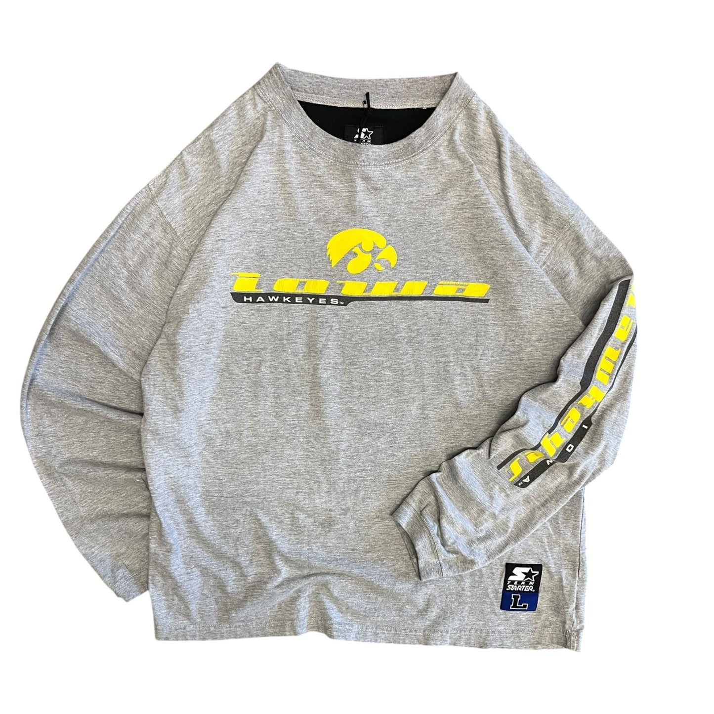 Y2K Starter Iowa Hawkeyes Grey L/S Tee