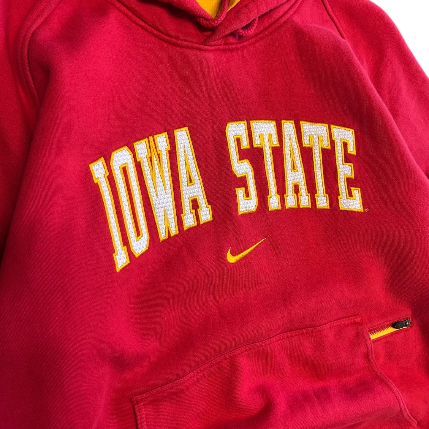 Y2K Iowa State Spell-Out Nike Center Swoosh Red Hoodie
