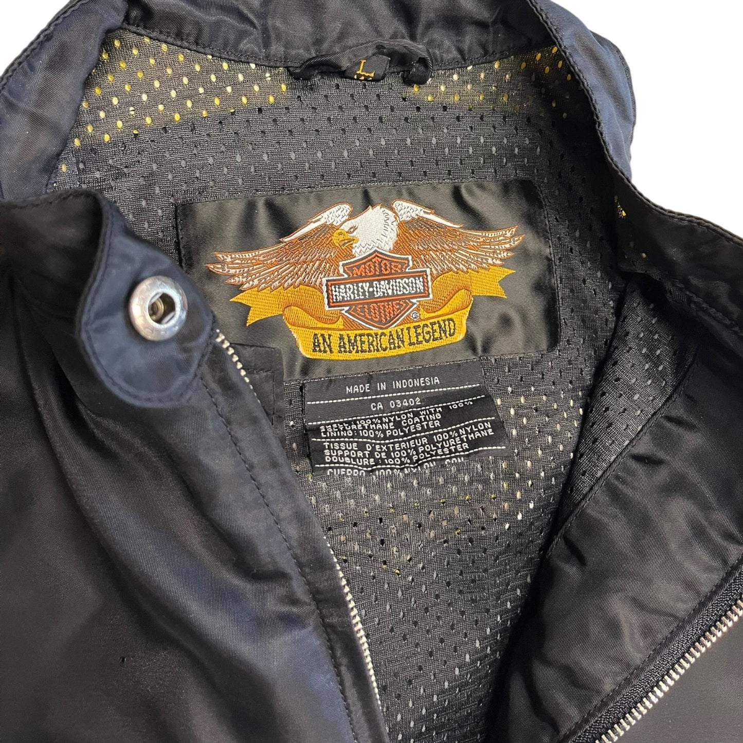 Y2K Black & Yellow Harley Motorcycle Jacket