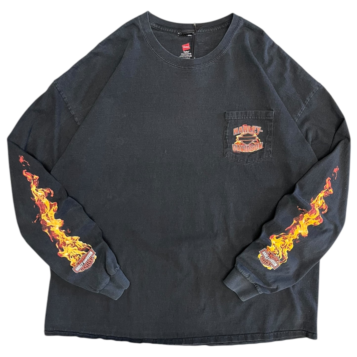 Harley Davidson Flame Sleeve Graphic Long Sleeve T Shirt