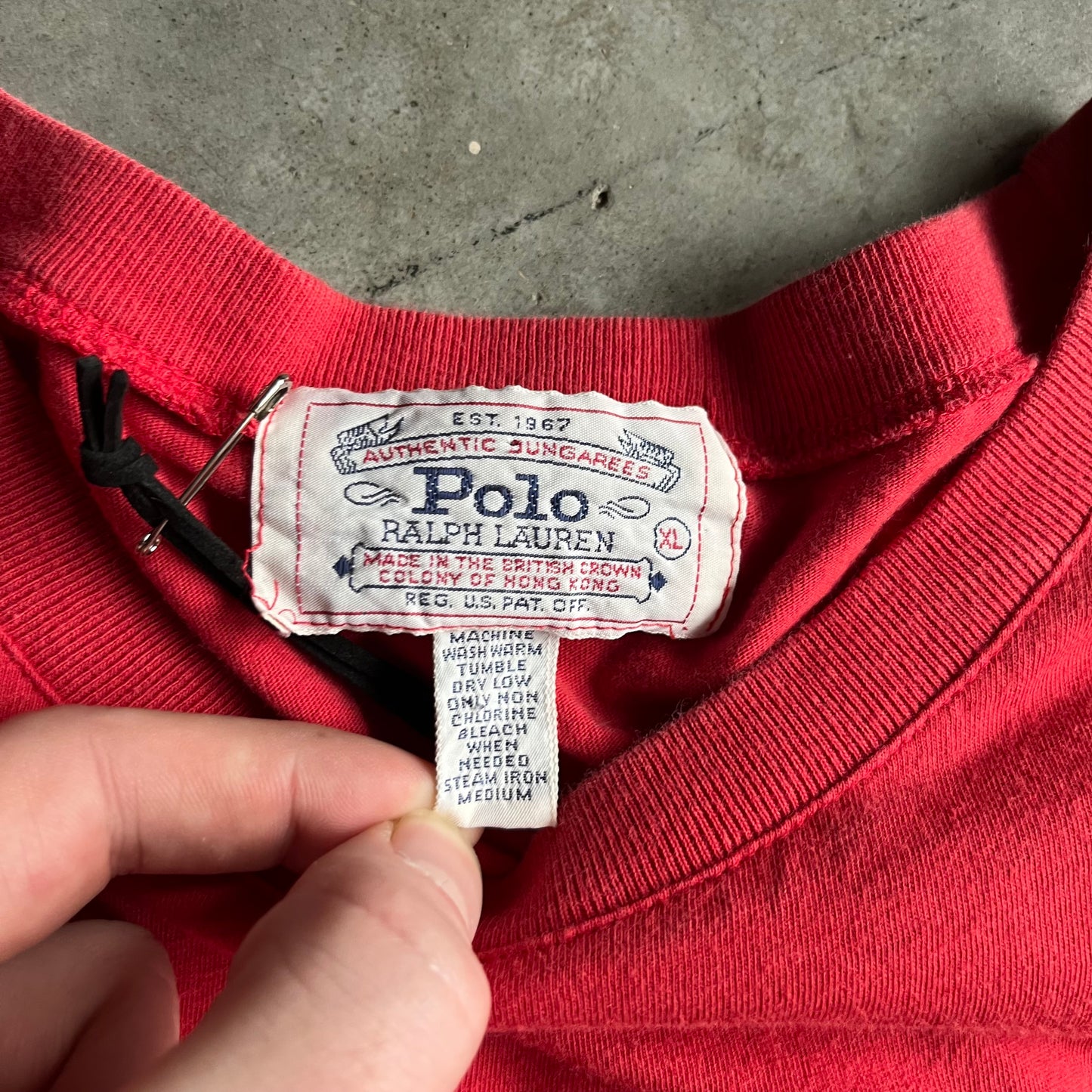 Vintage Polo Ralph Lauren Dungarees Red Tee