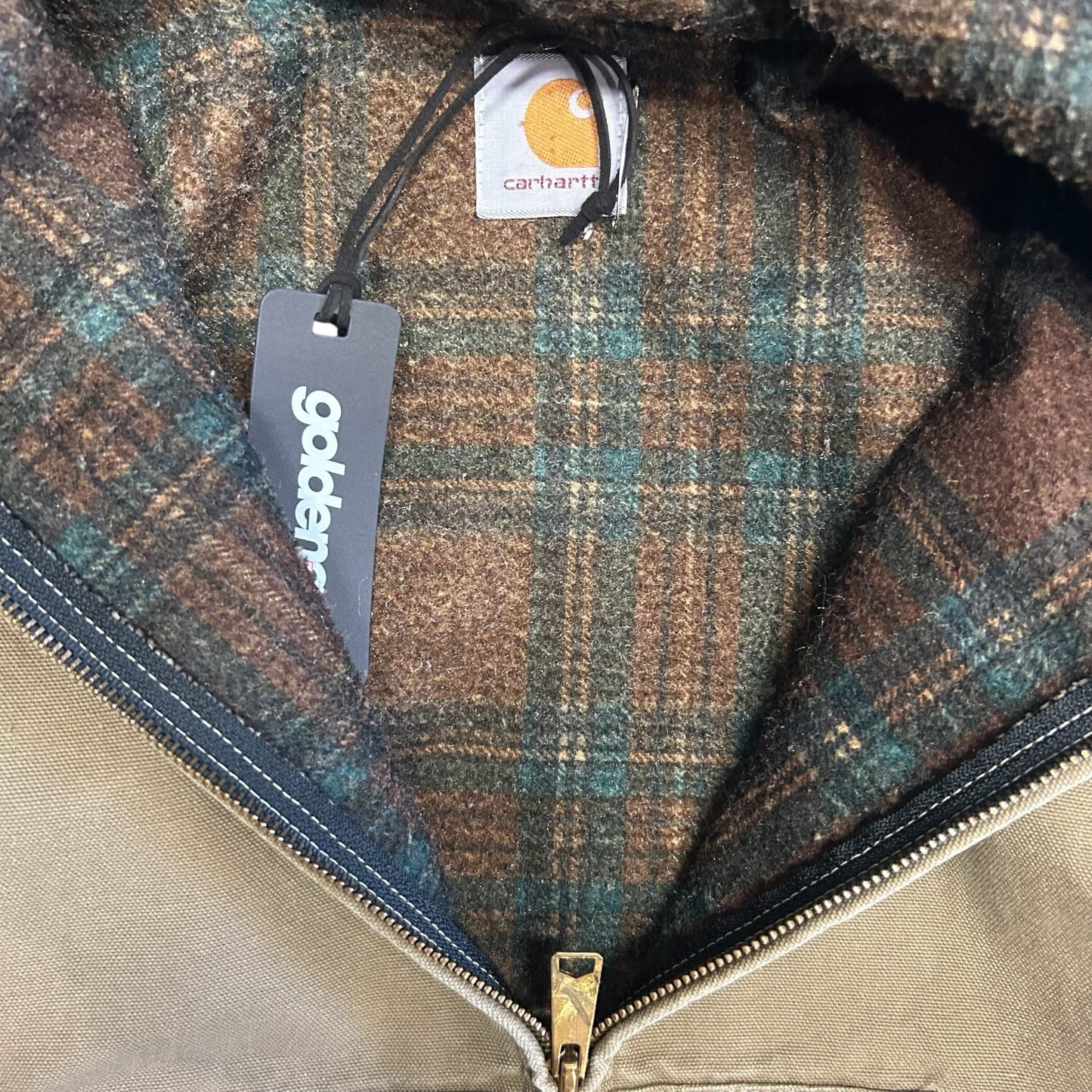 Carhartt Plaid Lined Khaki Active Jacket