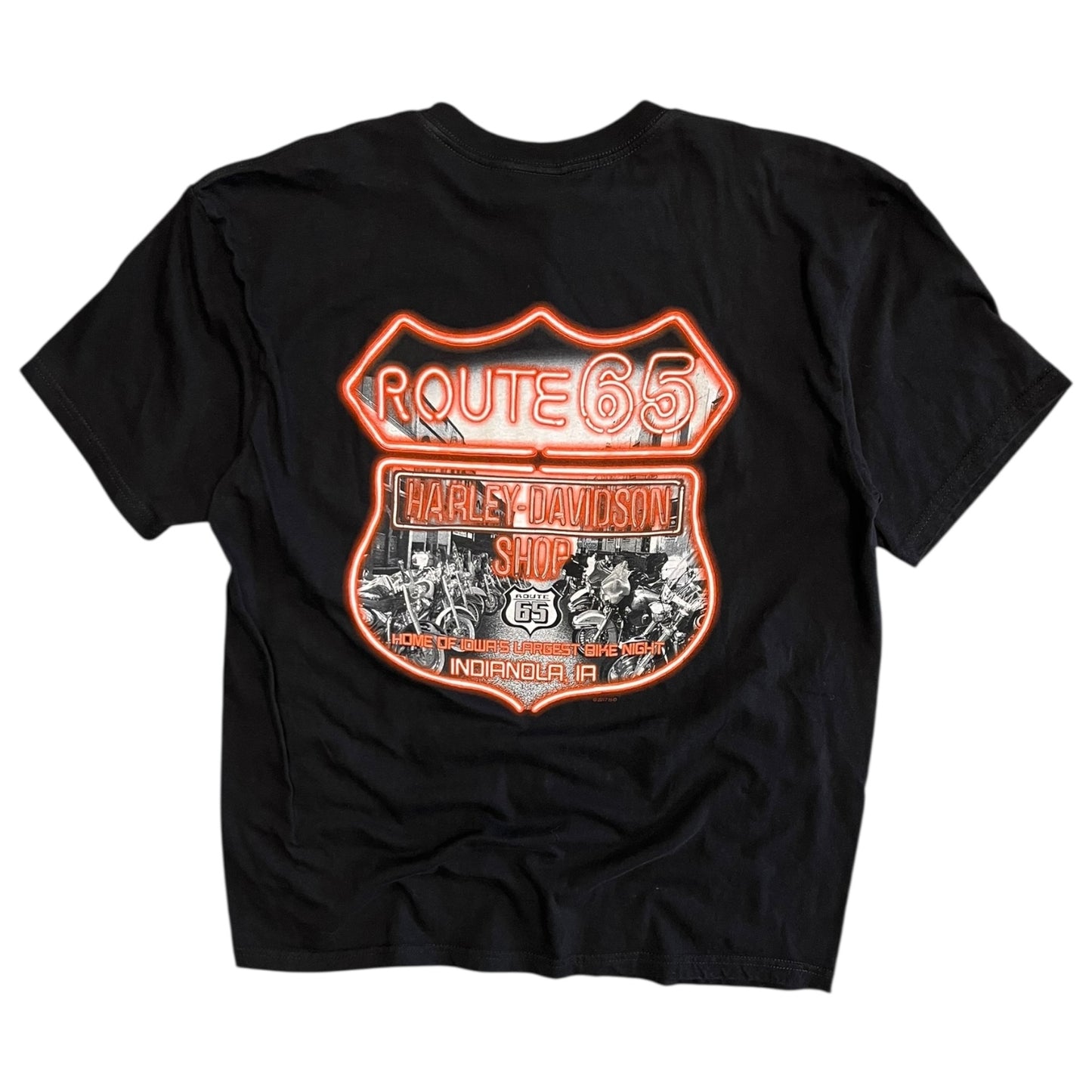 Y2K Harley Davidson Orange Tattooed Women Tee