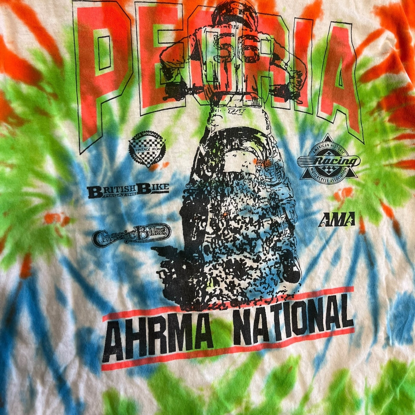 Vintage Tie Die Peoria Motorcycle Club Tee