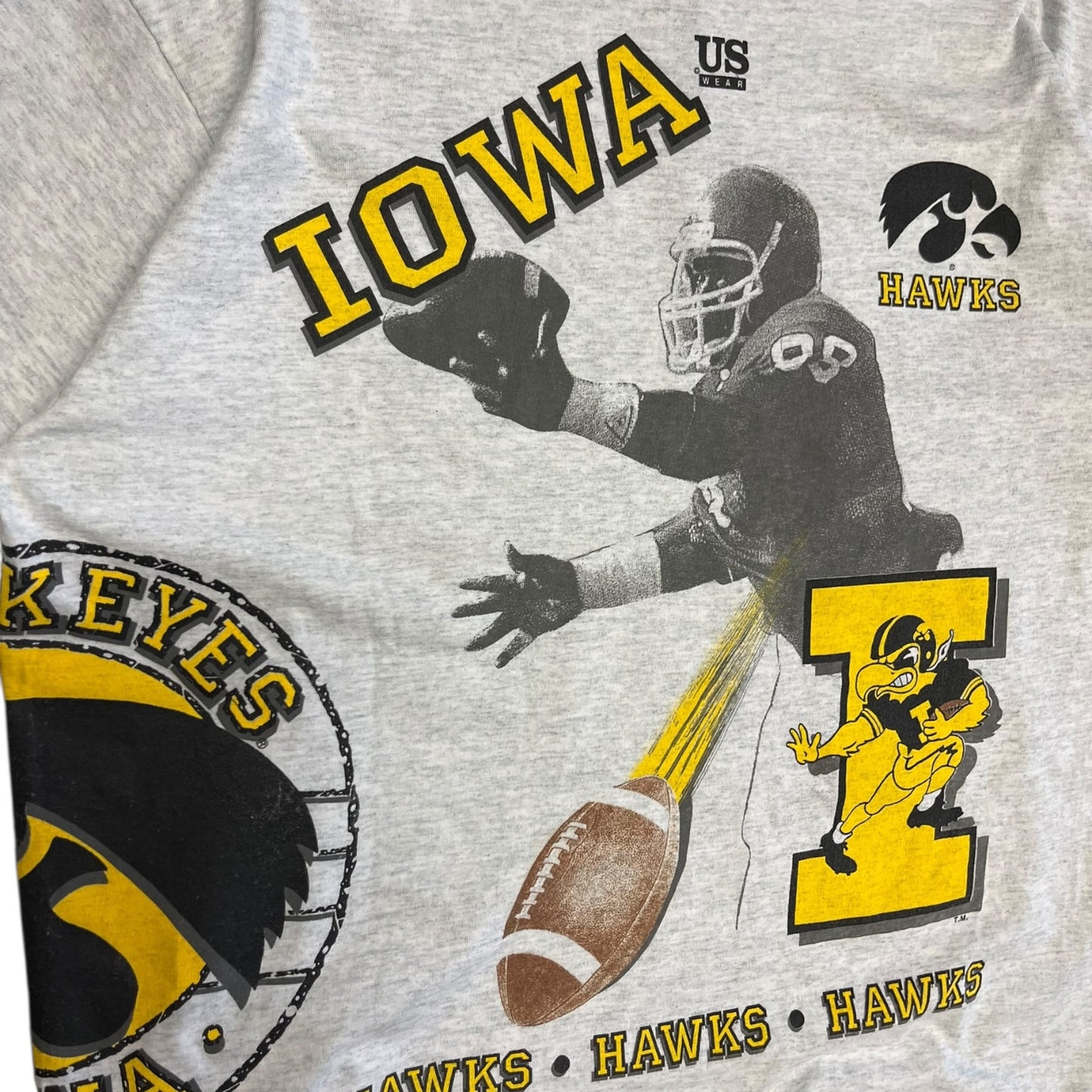 Vintage Iowa Football All Over Print Tee
