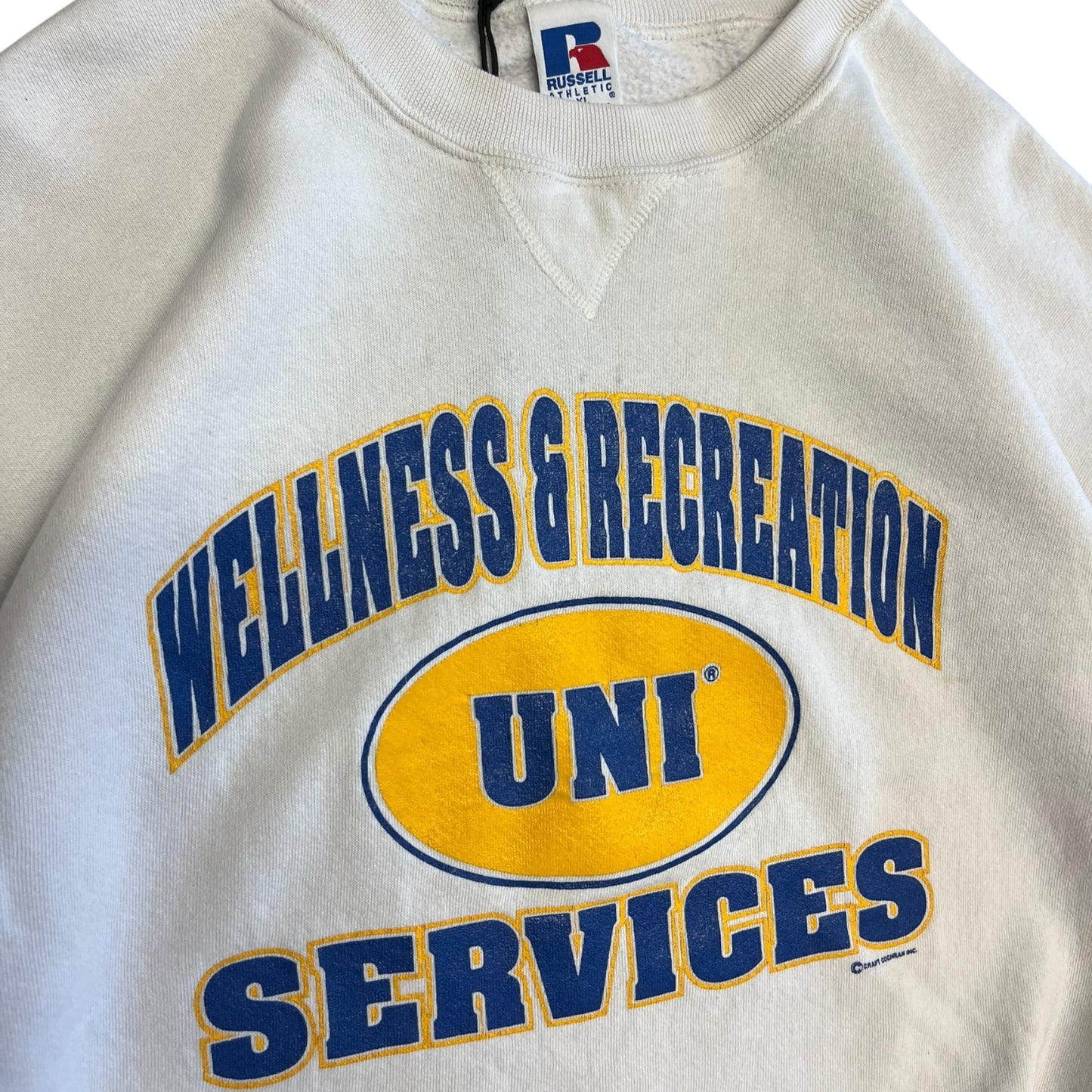 Vintage Russell UNI Blue And Yellow Sweatshirt