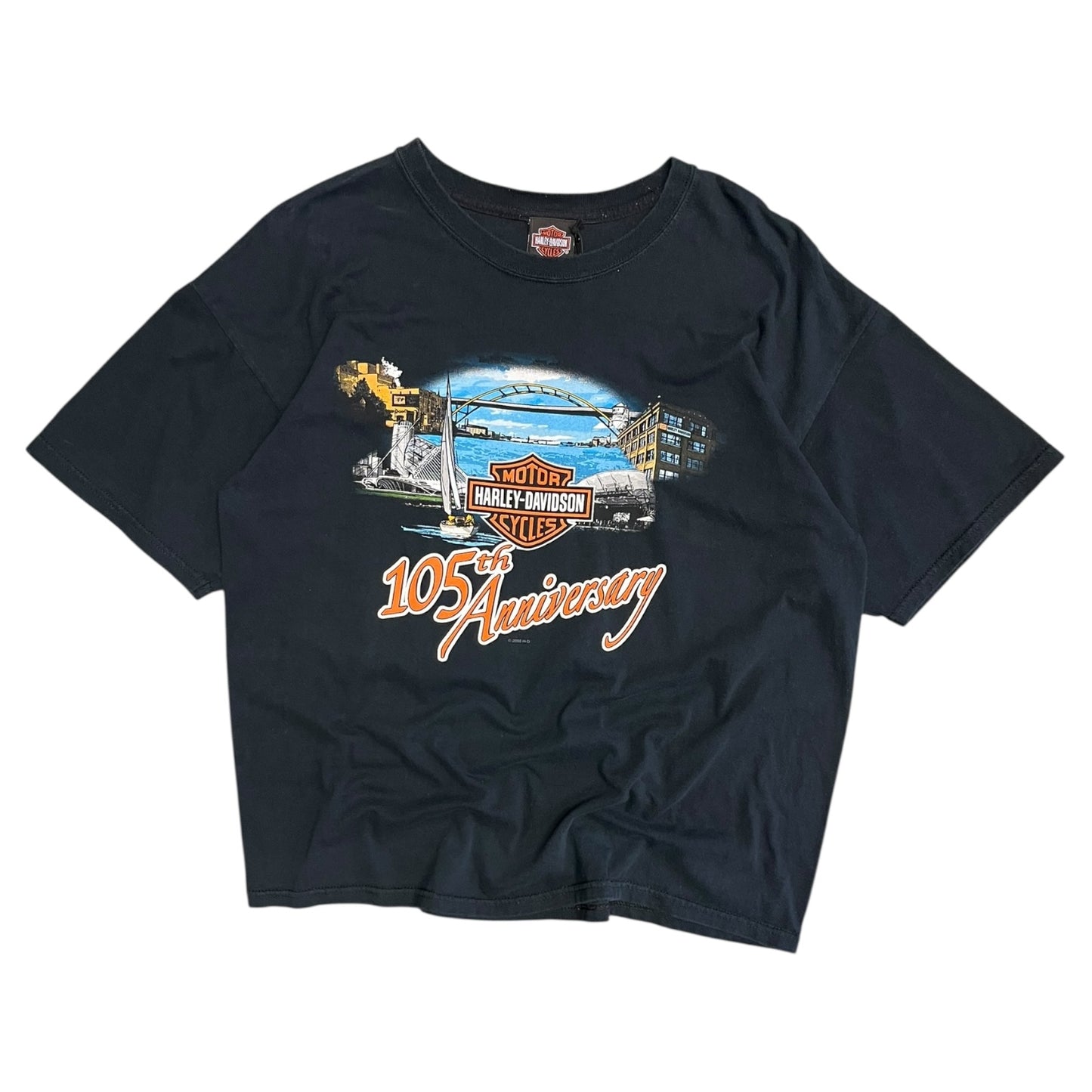 Y2K Harley Davidson 105 Anniversary Bridge Tee