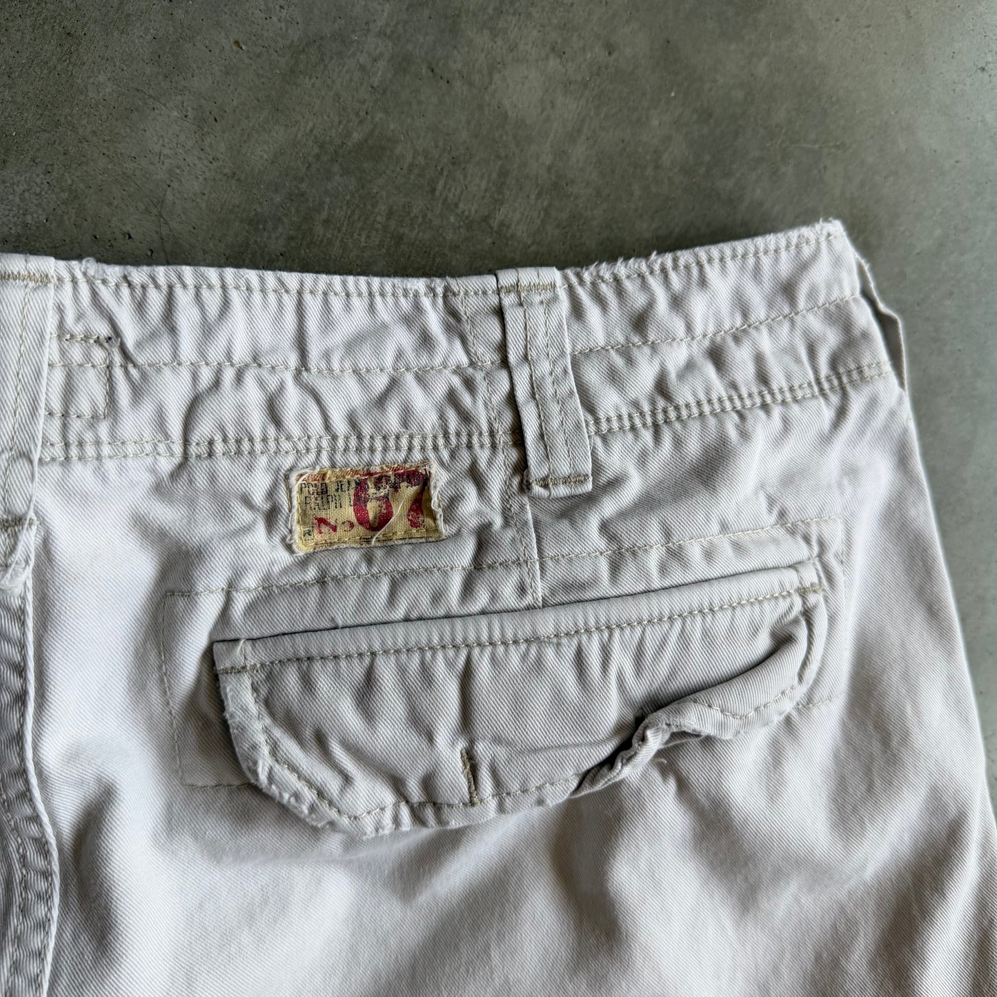 Y2K Polo Jeans Co Off White Baggy Cargo Shorts