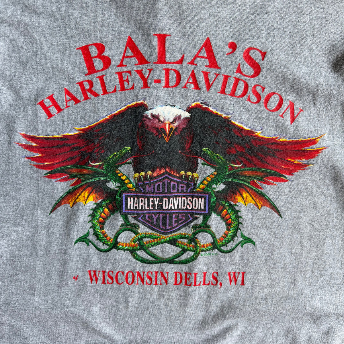 Y2K Harley Davidson US Flag Star Tee