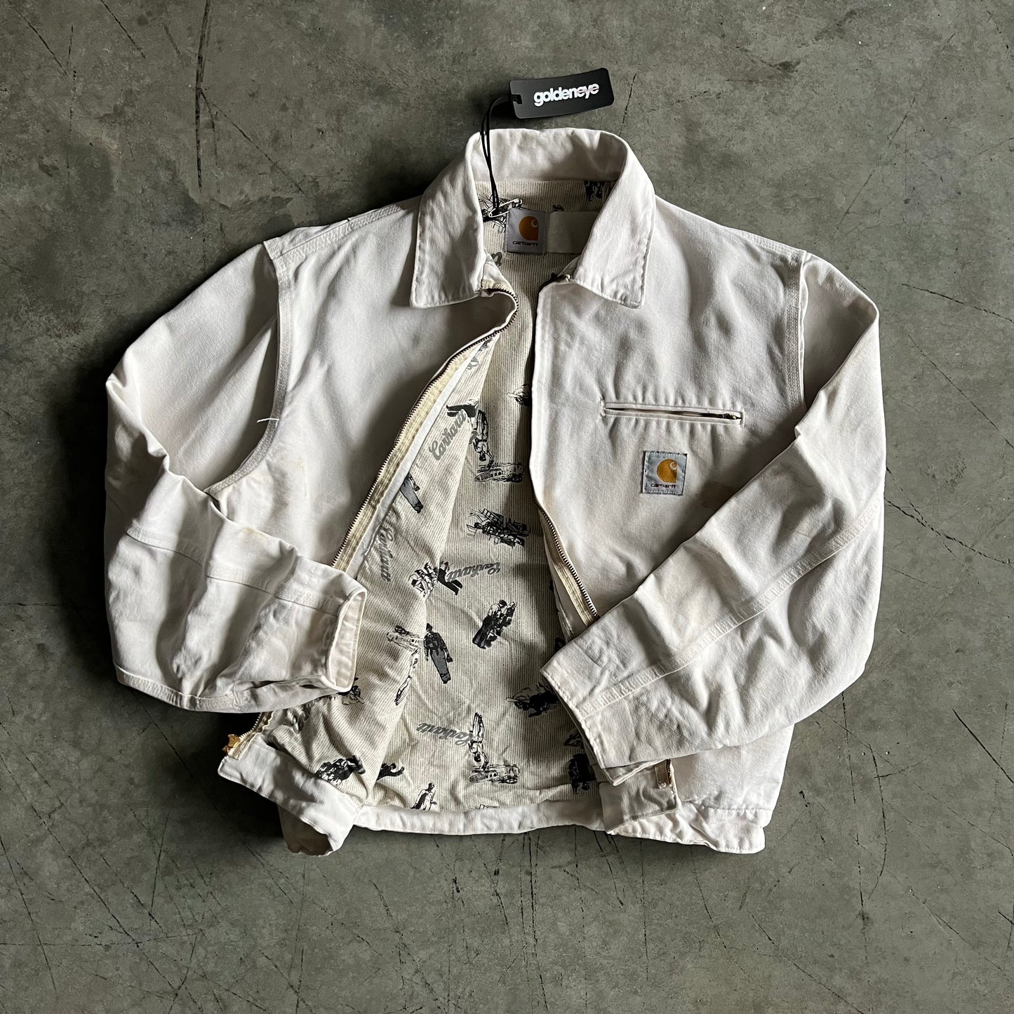 Vintage Carhartt ‘JS1207’ Natural Sheet Lined Detroit Jacket